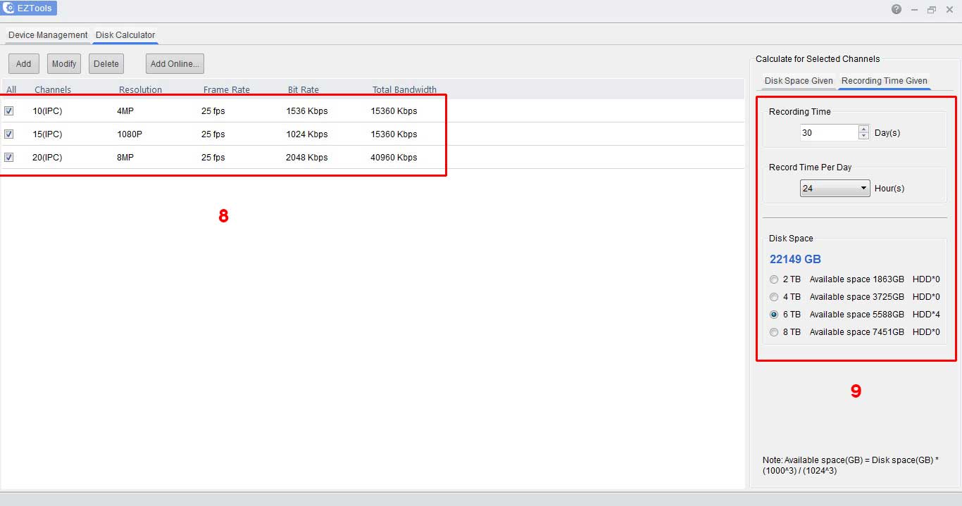 محاسبه ظرفیت هارددیسک دوربین مداربسته